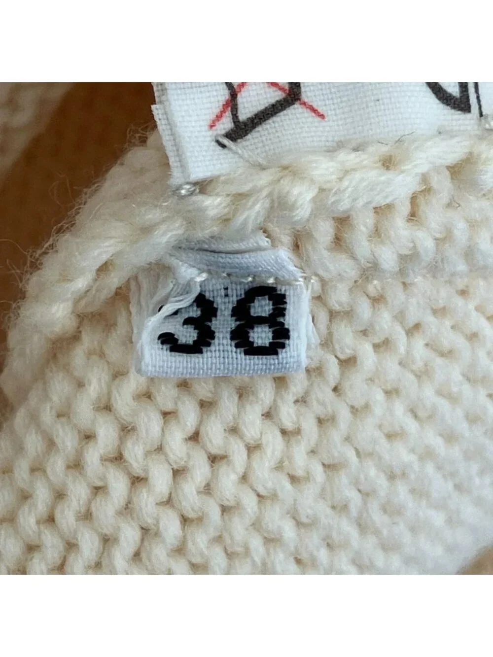 Chanel Knit Top with Ribbon Brooch Sweater 38 Beige